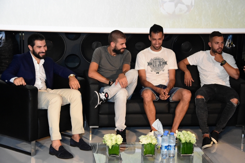 Gerard Pique,Sergio Busquets & Jordi Alba at CCBe